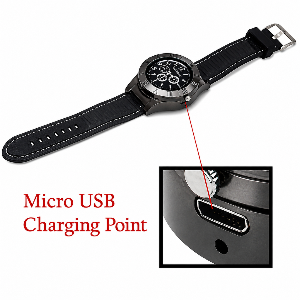 2 in 1 Electronic Cigarette Lighter Watch with USB Rechargeable Sporty Wristwatch Stylish Cigarette Lighter Watch, Multifunctional