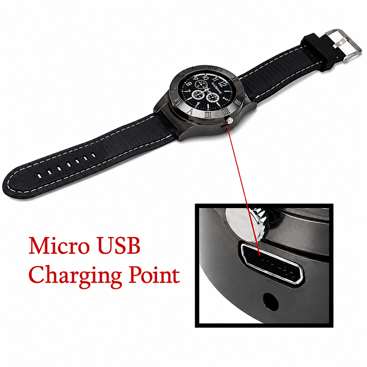 2 in 1 Electronic Cigarette Lighter Watch with USB Rechargeable Sporty Wristwatch Stylish Cigarette Lighter Watch, Multifunctional