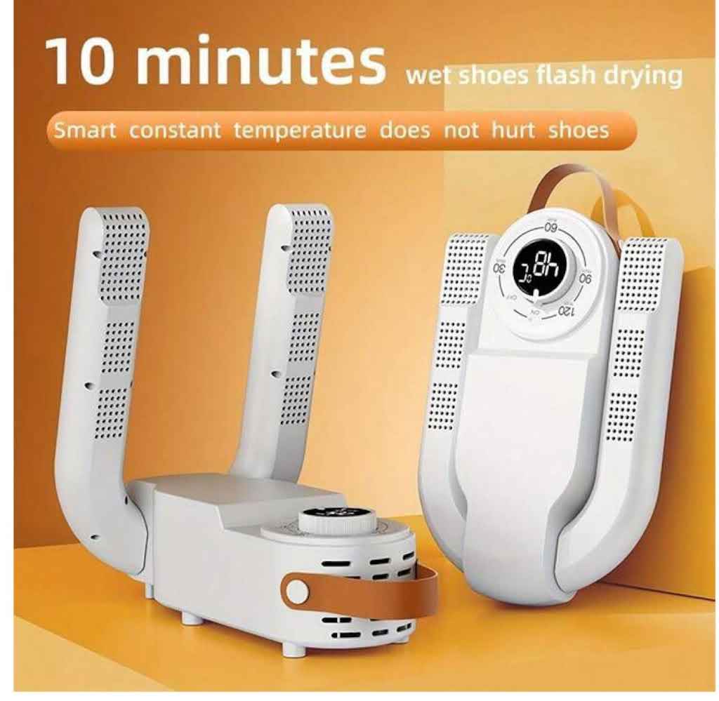 Electric Shoe Dryer Machine with PTC 48°C Heating & UV Sterilization | Portable Fast Drying Shoe Dryer for Home Adjustable Timer, 360° Air Circulation for Shoes, Boots & Sneakers (White)