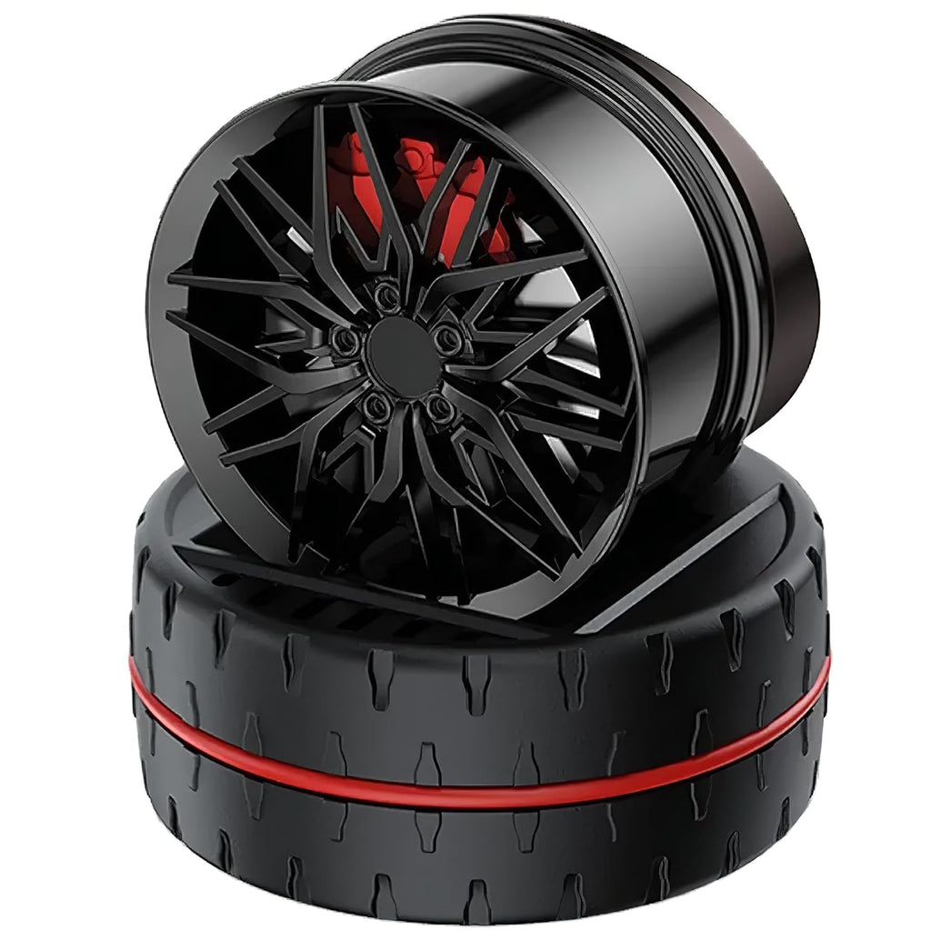 Wheel Alloy Shape Rotating Car Dashboard Air Freshener Tire Perfume Stylish Rotating Car Air Freshener Solar Car Dashboard Accessories