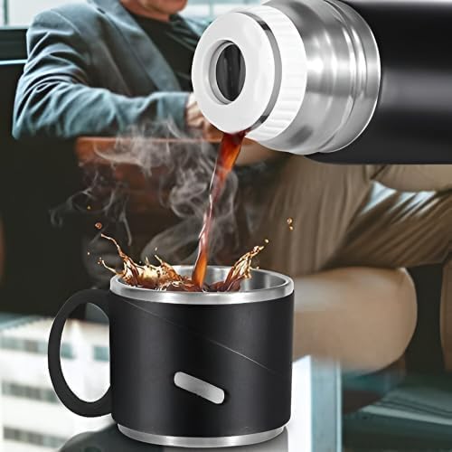 Stainless Steel Vacuum Flask Set with 2 Cups | 500ml Bottle Combo for Hot & Cold Beverages | Vacuum Insulated Water Flask Bottle for Tea, Coffee, Juice, Travel Use (Multicolor)  –  Not a Thermos