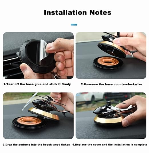 Solar Powered Helicopter for Car Accessories for Dashboard with Aroma Diffuser for Car interior Dashboard Helicopter Solar Accessories