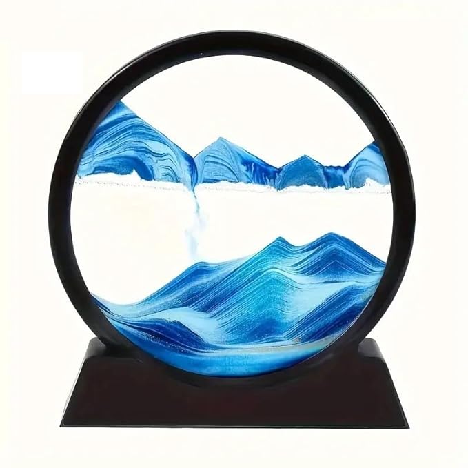 Rotating Sand Art Frame | Flowing Liquid Motion Desk Decor | Relaxing Sandscape Toy for Home & Office