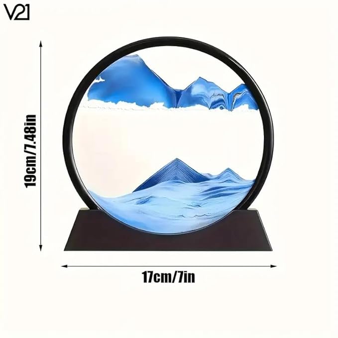 Rotating Sand Art Frame | Flowing Liquid Motion Desk Decor | Relaxing Sandscape Toy for Home & Office