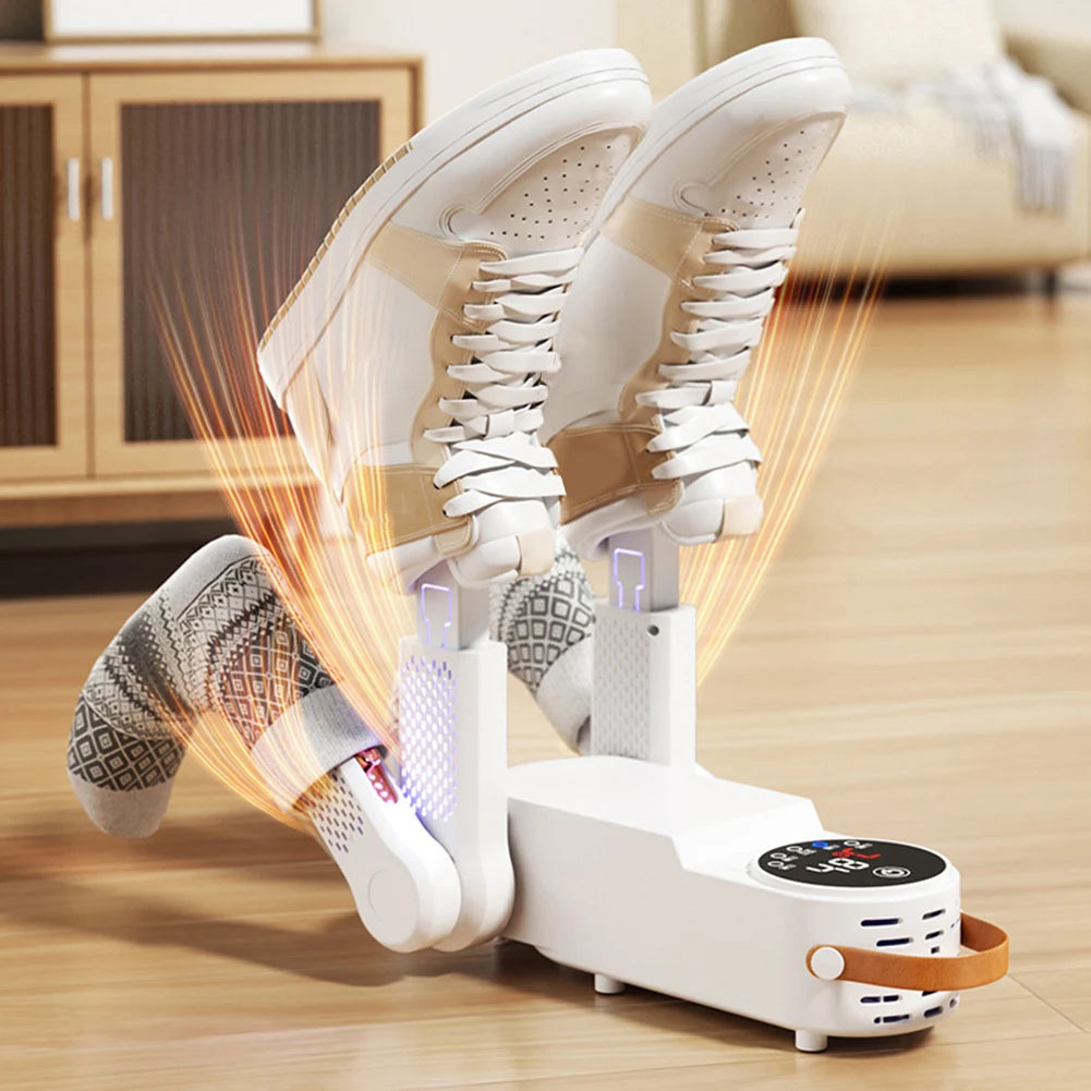 Electric Shoe Dryer Machine with PTC 48°C Heating & UV Sterilization | Portable Fast Drying Shoe Dryer for Home Adjustable Timer, 360° Air Circulation for Shoes, Boots & Sneakers (White)